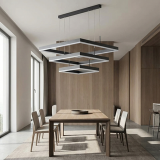 Modern Alloy Chandelier – Elegant Dining Room Lighting With Dimmable LED Pendant Light
