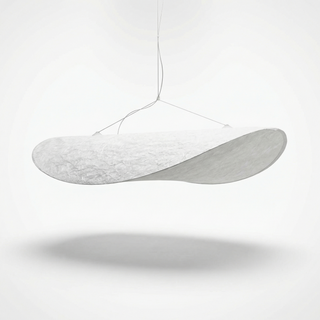 Tyvek Pendant Light – Textured Moon Shaped Suspension Lamp for Soft Ambiance