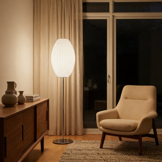 Silk Floor Lamp – Modern LED Lighting With Luxury Silk Lampshade Design