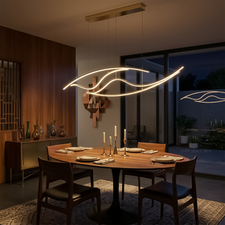 Nordic Chandelier – Modern Lighting Metal Fixture with Soft Ambient Glow