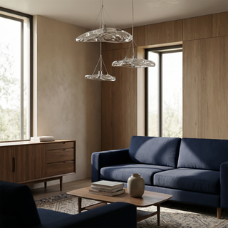 Indoor Pendant Light – Modern Glass Stone Lamp With Adjustable LED Lighting