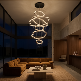 Modern Crystal Chandelier | Adjustable LED Lighting - Elegant Living Room Fixture