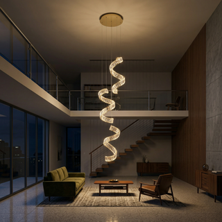 Gold Crystal Chandelier – Elegant Modern Lighting With Remote Control & Adjustable Intensity