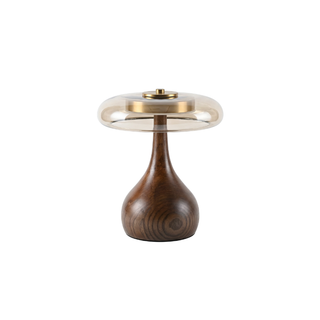 Wood Copper Desk Lamp – Adjustable LED, Vintage Style Bedroom Lighting