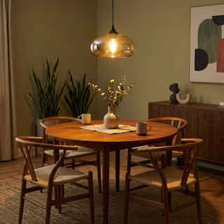 Amber Glass Pendant Lamp – Nordic Pendant Light With Warm Ambient Lighting