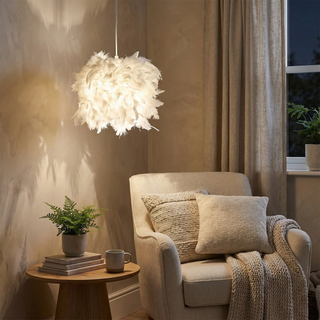 Decorative Pendant Light – Feather Pendant Lamp with Soft Ambient Lighting