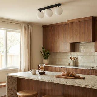 Clean Ceiling Light – Modern Three Point Lighting | Sleek Glass Stone Fixture
