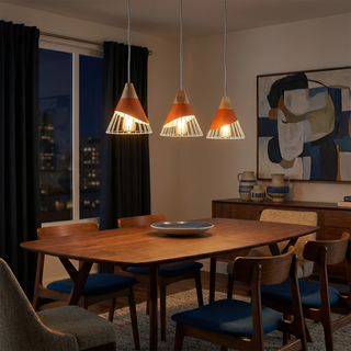Natural Wood Pendant Lamp – Adjustable Wooden Cage Pendant Light | Warm Modern Lighting