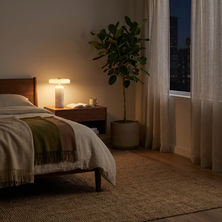 Marble LED Table Lamp – Modern Touch Control Lamp with Frosted Glass Shade