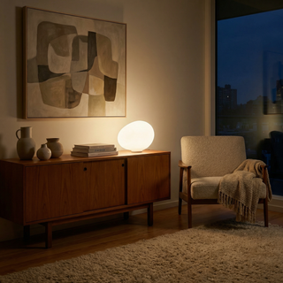 Soft Ceramic Table Lamp – Elegant Opal Glass Lighting with Versatile Design