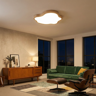 Eco LED Ceiling Light – Modern Wood & Acrylic Lamp With Adjustable Color Temperature