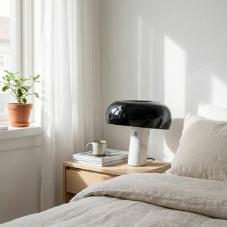 Scandinavian Night Lamp – Small LED Bedside Table Lamp with Soft Warm Lighting