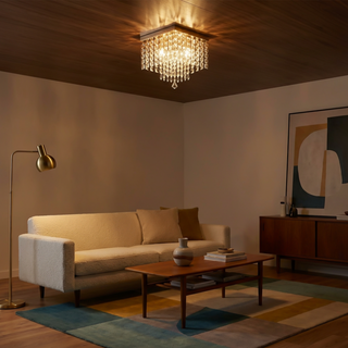 Modern Chandelier – Crystal Flower LED Lighting With Warm Ambiance | Gold Finish