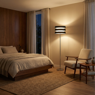 Modern Floor Lamp – Elegant Metal Lamp With Matte Finish & Soft LED Lighting