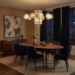 Polished Steel Pendant Light – Adjustable LED Gold Glass Pendant For Kitchen