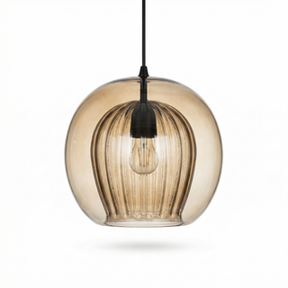 Nordic Glass Pendant Light – Modern Pendant Lighting with Iron Finish Lamp