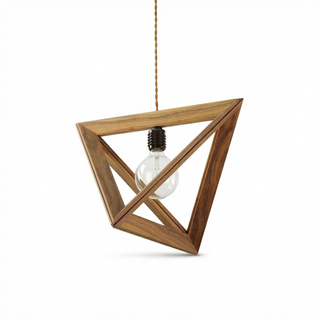 Suspension Art déco – Lampe sculptée en bois | Luminaire de plafond élégant