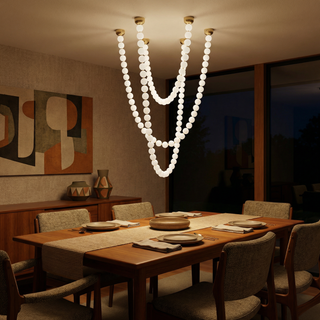 Modern LED Pendant Light – Alloy Silver Ceiling Lamp with Remote Control