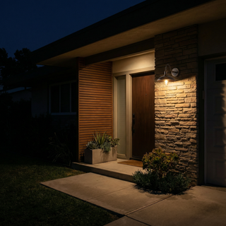 Antique Brass Wall Light – Rustic Outdoor Wall Light with Warm LED Glow