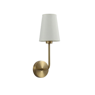 Indoor Wall Sconce – Linen Lampshade Light with Gold Metal Frame | Lumavera Lighting
