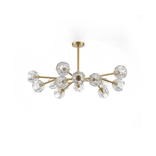 Celestial Ceiling Light – Elegant Copper Crystal Fixture with Warm LED Lighting