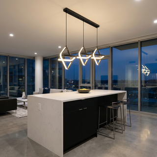 Modern Pendant Lamp – LED Pendant Light with Polished Steel Finish for Dining Room