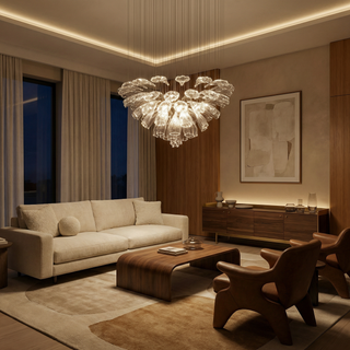 Ombre Chandelier Light – Modern Ceiling Lamp With Airy Layered Design