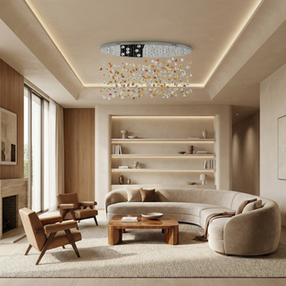 Modern Crystal Chandelier – Elegant LED Lighting for Living Room & Dining