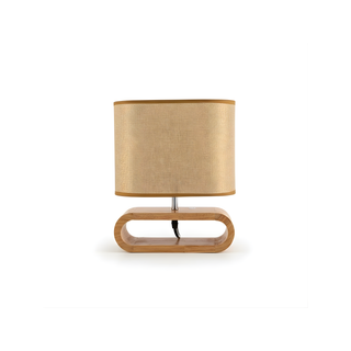 Fabric Wood Lamp – Natural Wood Bedside Lamp With Soft Ambient Light