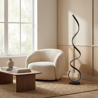 Contemporary Floor Lamp – Twisted Spiral Design | Dimmable LED Lighting