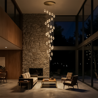 Crystal Chandelier – Modern Steel Lighting | Adjustable Elegant Ceiling Light