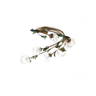 Eliova Ceiling Light – Floral Pattern Glass Metal Lamp | Living Room Lighting Fixture