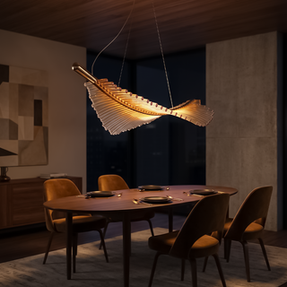 LED Crystal Chandelier – Modern Leaf Design Light | Energy Efficient Living Room Lighting