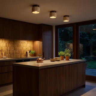 Travertine Ceiling Light – Modern Compact Capsule Lamp with Warm LED Ambiance