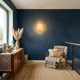 Modern Wall Light – Glass LED Wall Sconce with Pebble Design | Living Room Lighting