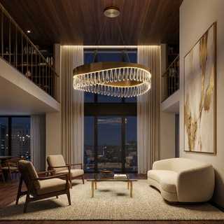 Height Adjustable Chandelier – Luxury Crystal Pendant Light With Energy Efficient LED