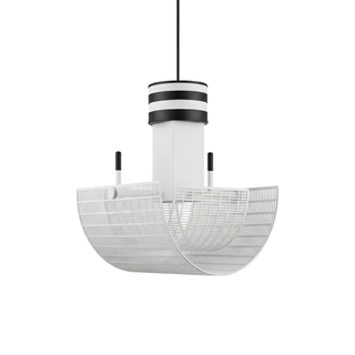 Black White Pendant Lamp – Modern LED Cord Light With Rotary Switch Control