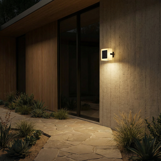 Solar Garden Lamp – Stainless Steel Column Light with LED Outdoor Lighting