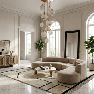 Copper Marble Chandelier – Modern Ceiling Light With Warm Ambient Lighting