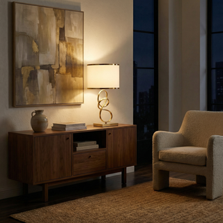 Gold Bedside Lamp – Modern Table Lamp with Dimmable LED & Touch Control Lighting