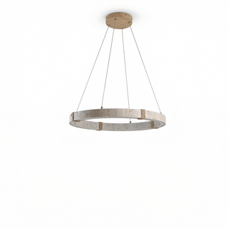 Stone Steel Chandelier – Contemporary Dining Room Lighting | Dimmable LED Fixture