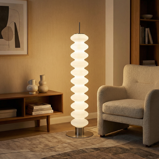 Contemporary Floor Lamp – Adjustable LED Lighting With Dimmer | Acrylic Chrome Finish