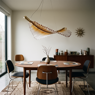 LED Crystal Chandelier – Modern Leaf Design Light | Energy Efficient Living Room Lighting