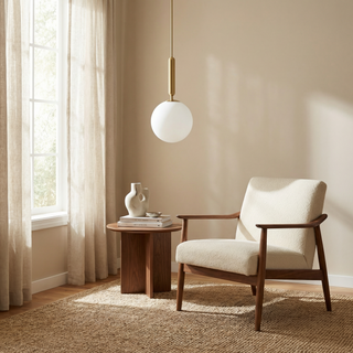 Modern Pendant Lamp – Metal Pendant Light with Opal Glass Sphere | Lumavera Lighting