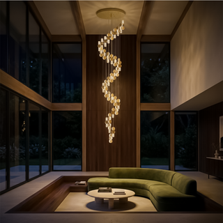 Modern Crystal Chandelier – Elegant LED Lighting Fixture for Living Room