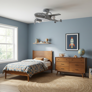 Bamboo Ceiling Light – Natural Kids Ceiling Lamp with LED Warm Ambient Lighting