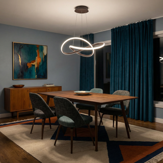 Organic Design Chandelier – Modern Aluminum Light Fixture with Clover Lampshade