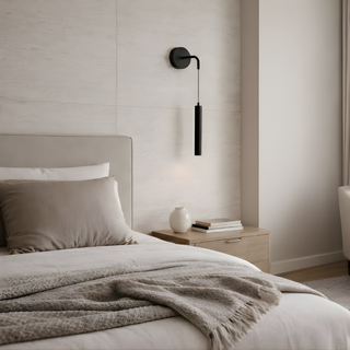Black Metal Wall Light – Modern LED Wall Sconce with Sleek Design for Bedroom