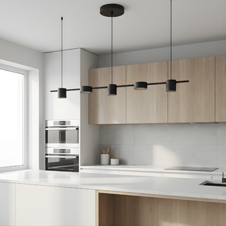Pendant Light – Modern Metal Pendant Lamp with Gold Black Circular Lampshade