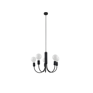 Minimalist Black Chandelier – Modern Ceiling Light | 5 Bulb Fixture by Lumavera
